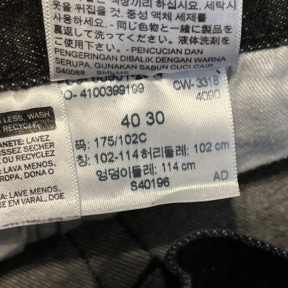 Mens Levis 501 Original Fit Denim Jeans SZ 40x30 Black Button Fly Stretch Modern - Picture 13 of 13